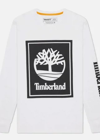 Мужской лонгслив Timberland Stack Logo, цвет белый, размер M
