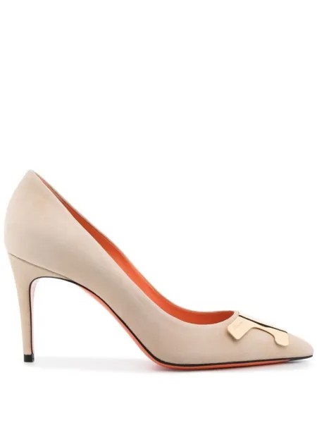 Santoni замшевые туфли, нейтральный цвет