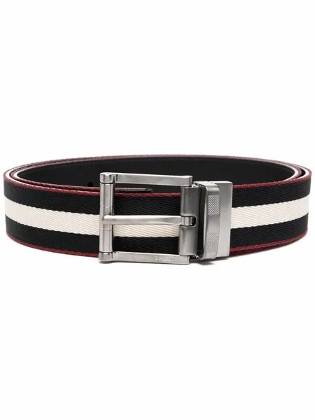 Bally striped buckle belt