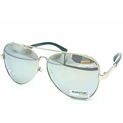 Солнцезащитные очки Marston Book Services, серебряный, голубой