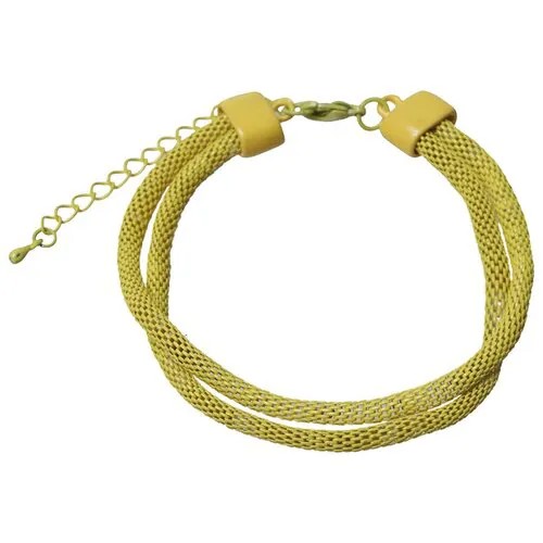 Браслет-цепочка Divetro, размер 18 см, диаметр 9 см, желтый