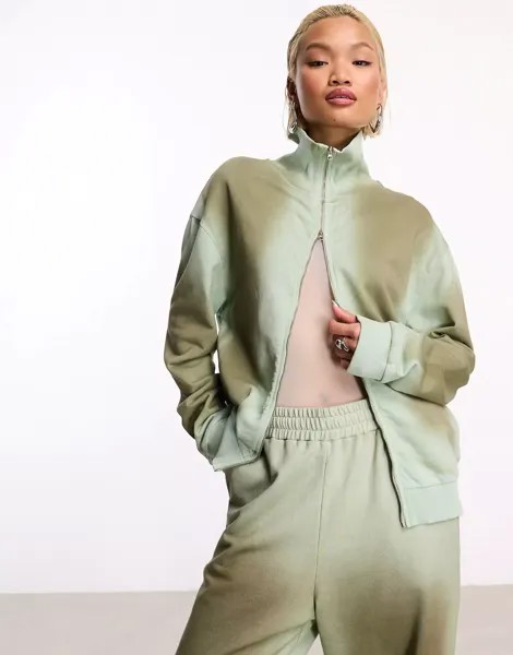 Спортивная куртка Collusion Washed Oversized Funnel Neck, хаки