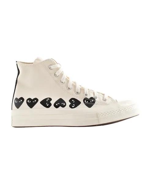 Высокие кроссовки с несколькими сердечками Comme Des Garçons Play, белый