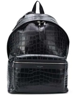 Saint Laurent рюкзак City с тисненым эффектом крокодиловой кожи