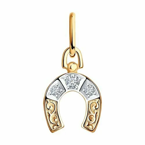 Подвеска GOLD CENTER, красное золото, 585 проба, фианит