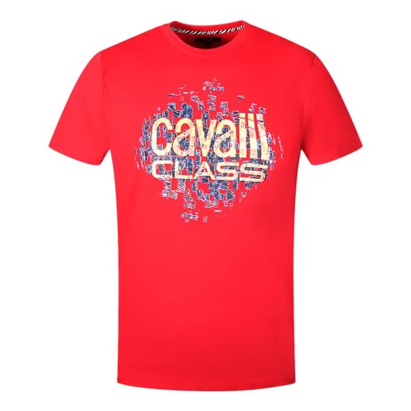 Футболка с логотипом Cavalli class Gradien Scales Cavalli Class, красный