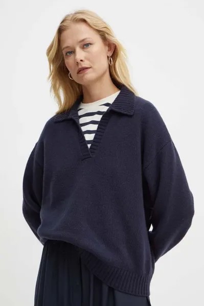 Шерстяной свитер Weekend Max Mara, темно-синий