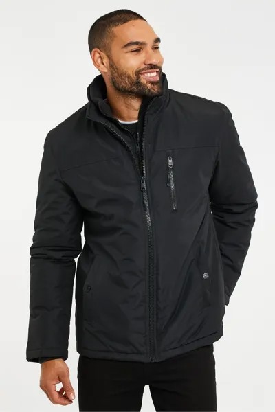 Куртка с широким воротником Threadbare, черный