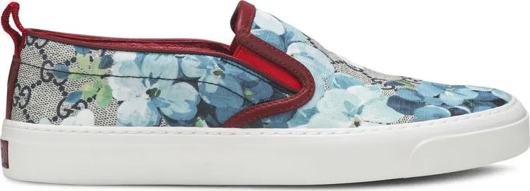 Кроссовки Gucci Wmns GG Supreme Canvas Slip-On Blue Floral, синий