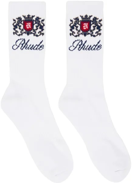 Белые носки с гербом Rhude