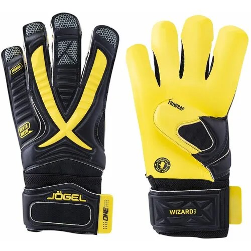 Вратарские перчатки Jogel, регулируемые манжеты, размер 6, желтый