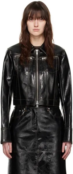 Черная куртка из искусственной кожи Effie Stand Studio