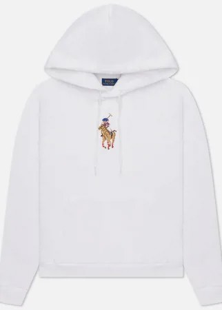 Женская толстовка Polo Ralph Lauren Polo Bear Embroidered Hoodie, цвет белый, размер XS