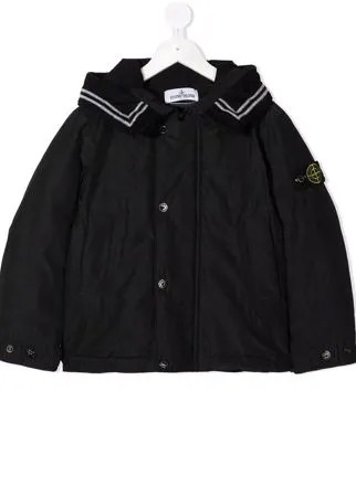 Stone Island Junior пуховик с нашивкой-логотипом