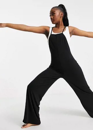Комбинезон для йоги с широкими штанинами ASOS 4505-Серый