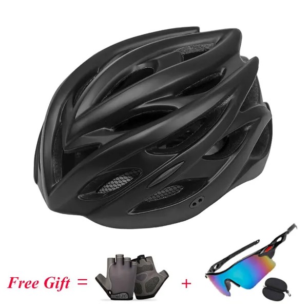 Велосипедный шлем BATFOX с очками, светильник шлем для езды на горном велосипеде, уличная Защитная Кепка для дорожного велосипеда
