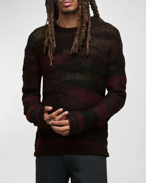 Мужской двухцветный свитер открытой вязки Stanly John Varvatos, цвет Dark Plum