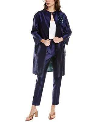 Женское шелковое пальто Etro фиолетовое 44