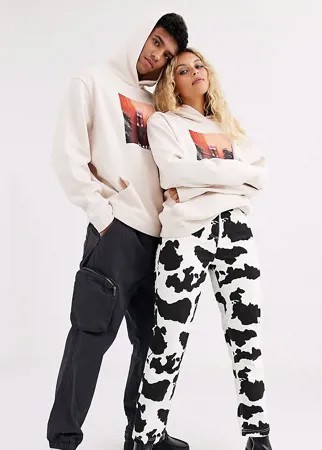 Худи с фотографическим принтом COLLUSION Unisex-Белый