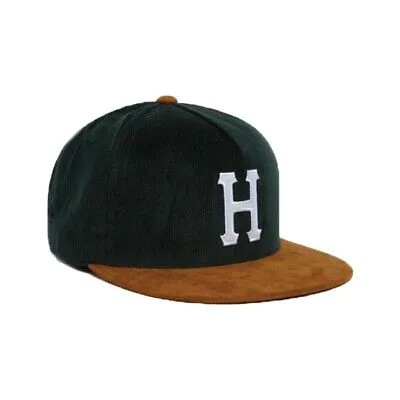 Кепка HUF Worldwide Corduroy Classic H Snapback Hat (зеленый лес), 5-панельная кепка