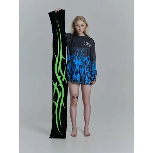 Шарф SEVERCLOTHING,165, черный/желтый