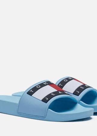 Женские сланцы Tommy Jeans Essential Logo Pool Slide, цвет голубой, размер 39 EU