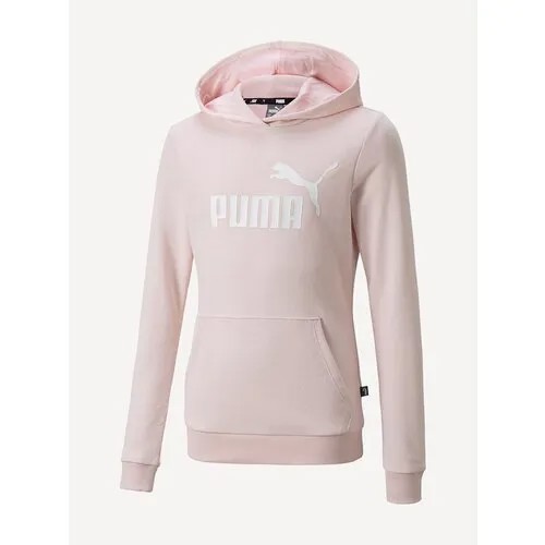 Худи PUMA для девочек, карманы, капюшон, размер 110, розовый