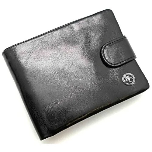Бумажник Dierhoff Д 7175-545, фактура гладкая, черный