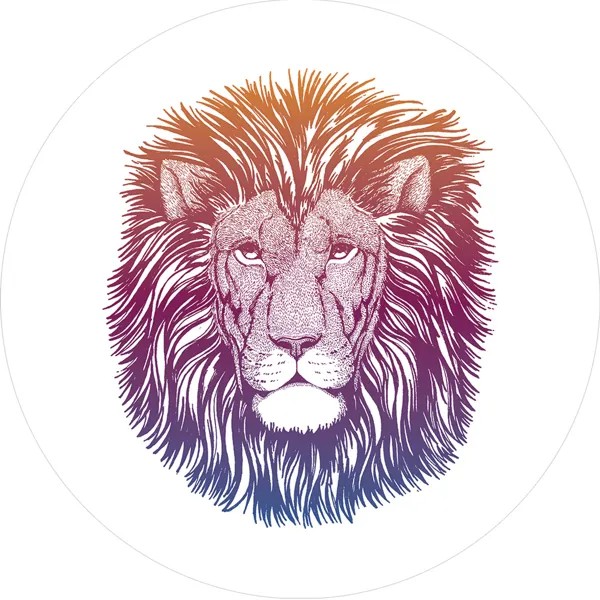 Парео женское JoyArty Яркий лев фиолетовое, 150x150 см
