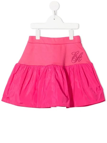 Emporio Armani Kids расклешенная юбка мини с вышитым логотипом