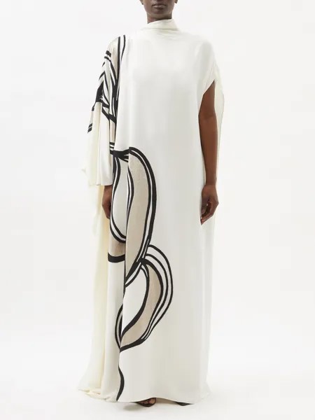 Платье кади из смесового шелка из коллаборации с antonio lopez Fendi, белый