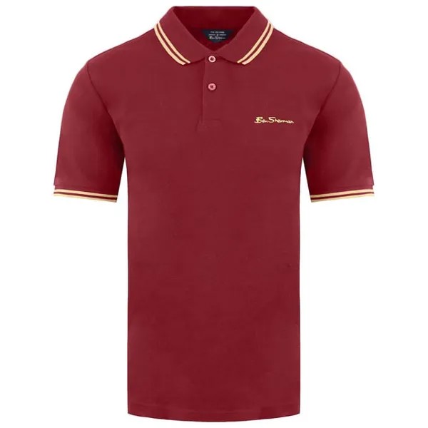 Мужская рубашка-поло с двумя кончиками Ben Sherman, бургундия
