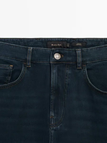 Джинсы из смесового хлопка Massimo Dutti, indigo