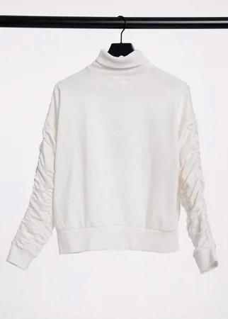 Кремовый свитер с присборенные рукавами Urban Bliss-Белый