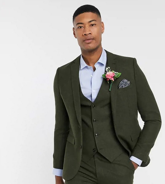 Твидовый пиджак Harry Brown Tall wedding-Зеленый