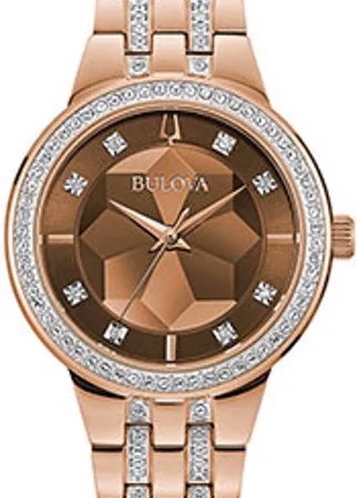 Японские наручные  женские часы Bulova 98L266. Коллекция Crystal Ladies