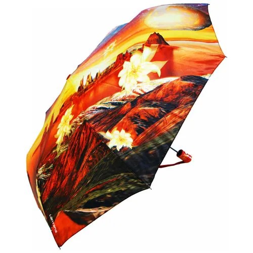 Женский зонт/Monsoon umbrella M8040/коричневый/красный
