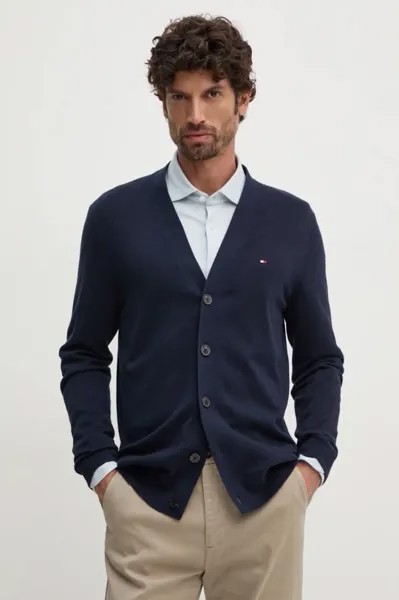 Хлопковый кардиган Tommy Hilfiger, темно-синий