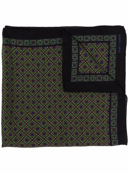 Saint Laurent шерстяной шарф с геометричным принтом