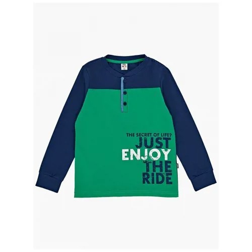 Лонгслив Mini Maxi, хлопок, размер 116, бирюзовый, синий