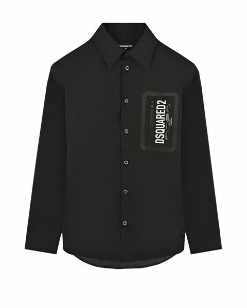 Черная рубашка с логотипом Dsquared2 детская