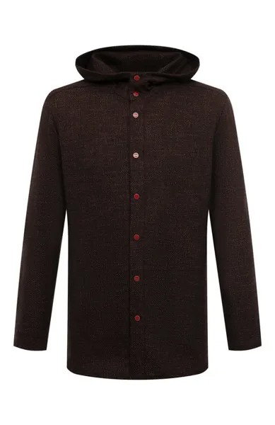 Рубашка из шерсти и шелка Kiton
