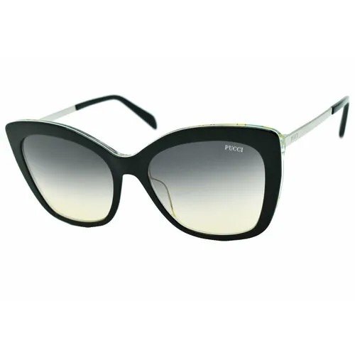 Солнцезащитные очки Emilio Pucci EP 190, кошачий глаз, градиентные, с защитой от УФ, для женщин, серебряный