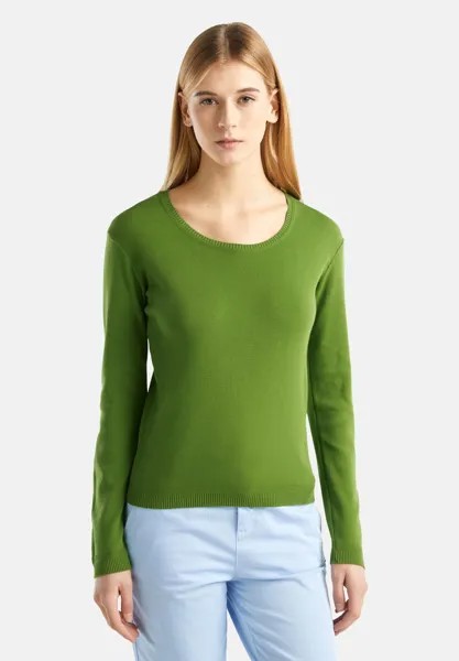 Вязаный свитер United Colors of Benetton, зеленый