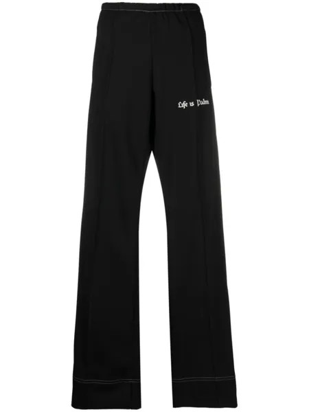 Palm Angels расклешенные спортивные брюки с надписью, черный