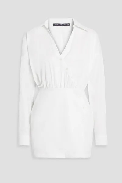 Асимметричное платье-рубашка из поплина из смесового хлопка ZEYNEP ARCAY, белый