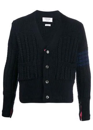 Thom Browne кардиган фактурной вязки с полосками 4-Bar