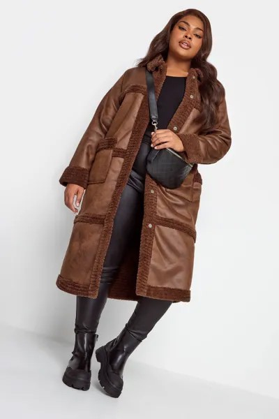 Связанная меховая куртка Yours, коричневый