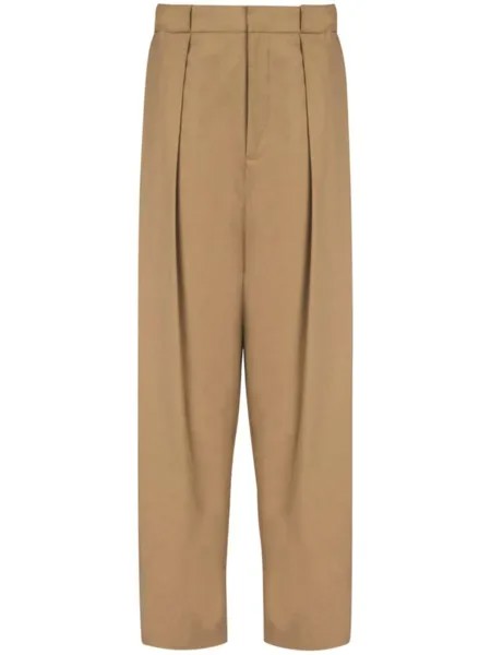 Balmain брюки со складками, нейтральный цвет