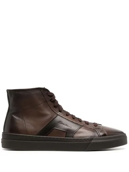 Santoni кеды Double Buckle, коричневый